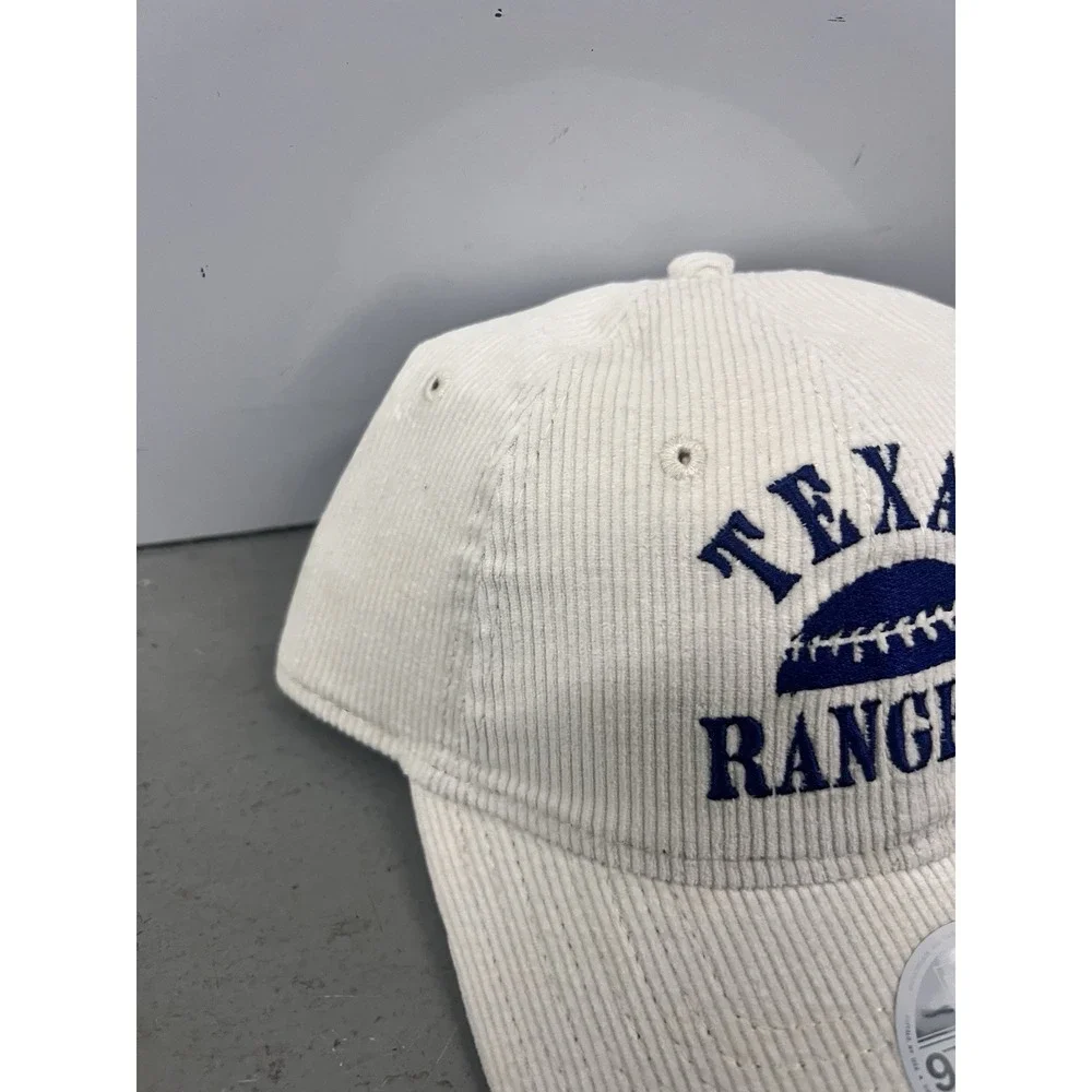 New Era Texas Rangers Womens 9TWENTY Adjustable Corduroy Hat Cream MLB Cap‎